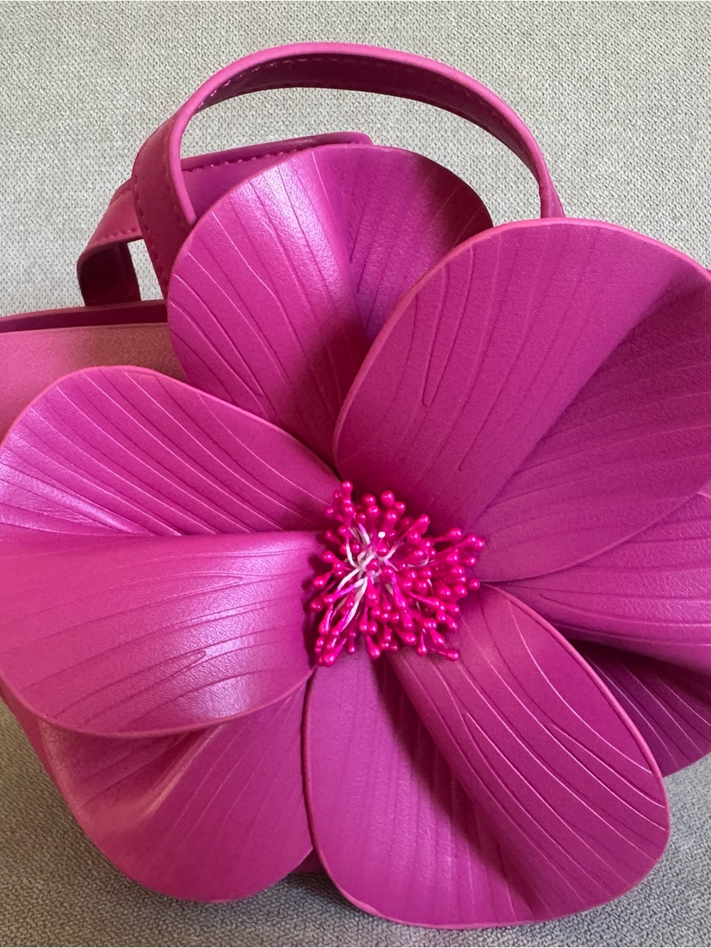 Fuchsia Flower Accent Handbag